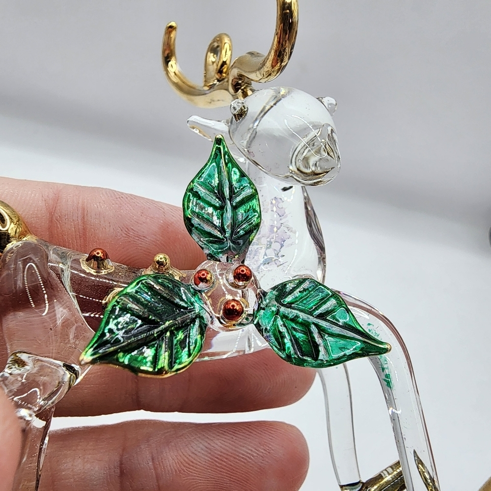 Vintage Rocking Horse 3" Hand Blown Glass Art Figurine Christmas - Picture 3 of 5